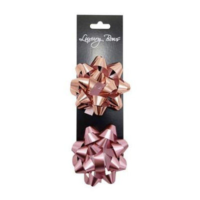 2 Pack Rose Gold Star Bow - The Base Warehouse