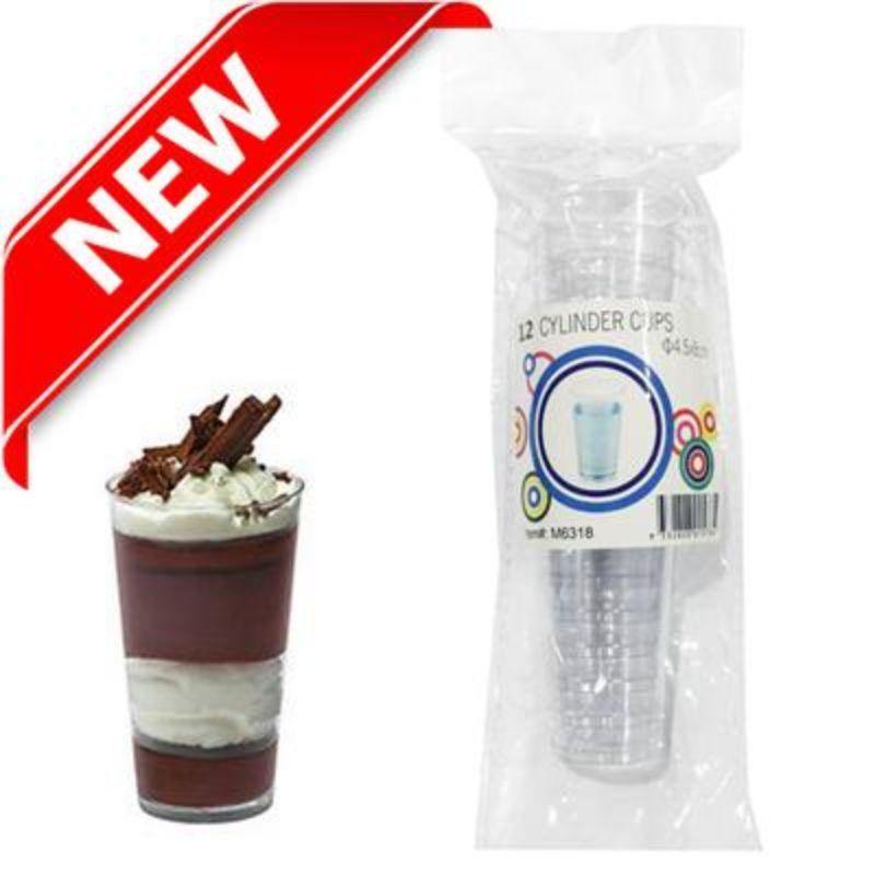 12 Pack Cylinder Dessert Cups - 4.5cm x 8cm - The Base Warehouse