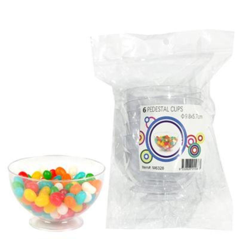 6 Pack Large Pedestal Cups - 9.8cm x 5.7cm - The Base Warehouse