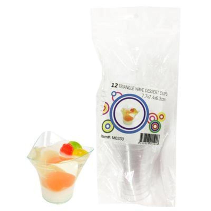12 Pack Mini Triangle Wave Cups - 7.7cm x 7.4cm x 6.3cm - The Base Warehouse
