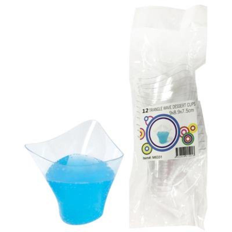 12 Pack Triangle Wave Cups - 9cm x 8.9cm x 7.5cm