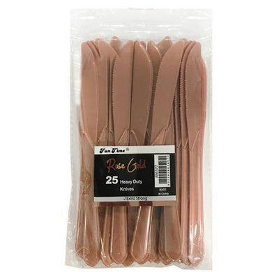 25 Pack Rose Gold Knives - The Base Warehouse