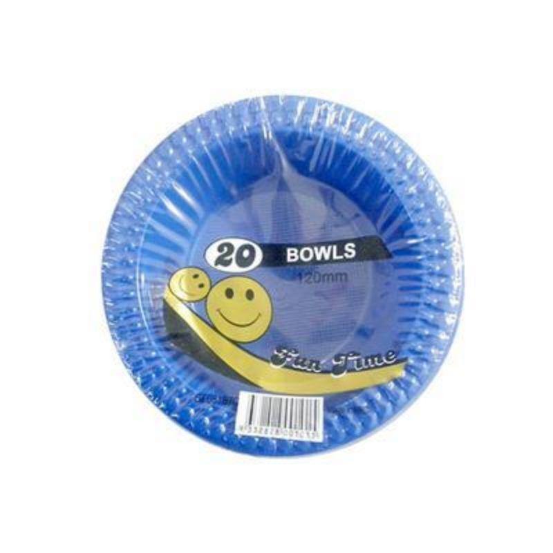 20 Pack Royal Blue Plastic Bowls - 120mm