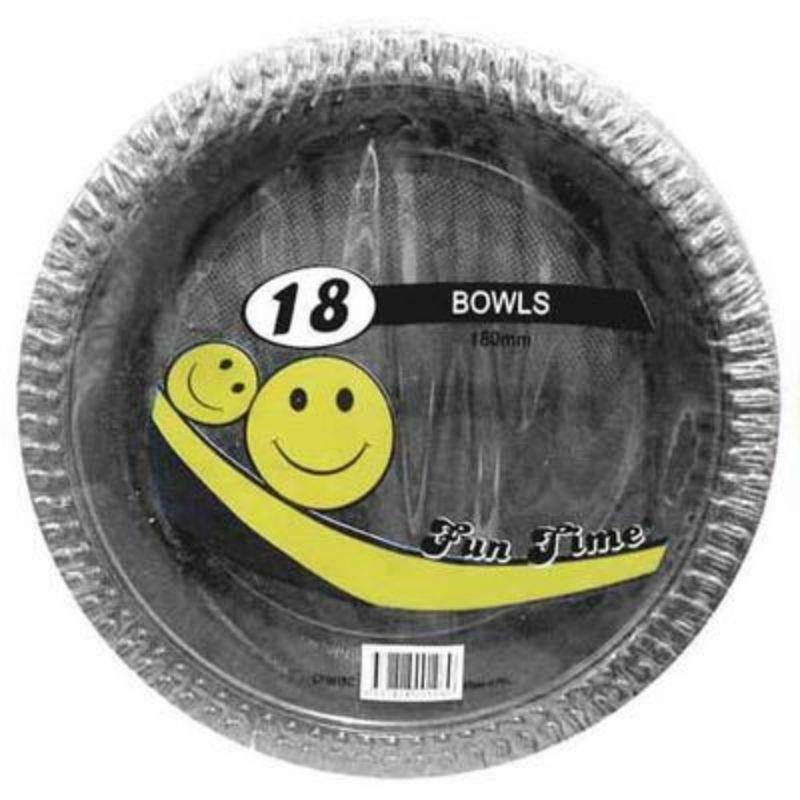 18 Pack Black Plastic Bowls - 180mm