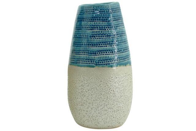 Machu Blue Vase - 14cm x 14cm x 26cm - The Base Warehouse