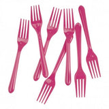 Load image into Gallery viewer, 25 Pack Plastic Magenta Forks - 18cm
