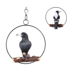 Realistic Magpie in Ring - 25cm - The Base Warehouse