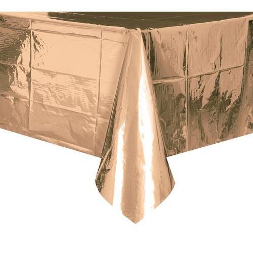 Metallic Soft Rose Gold Tablecover - 137cm x 274cm - The Base Warehouse