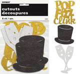 Load image into Gallery viewer, 6 Pack Mini Glitter New Year Cutouts - The Base Warehouse
