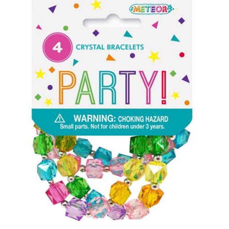 4 Pack Crystal Bead Bracelets - The Base Warehouse