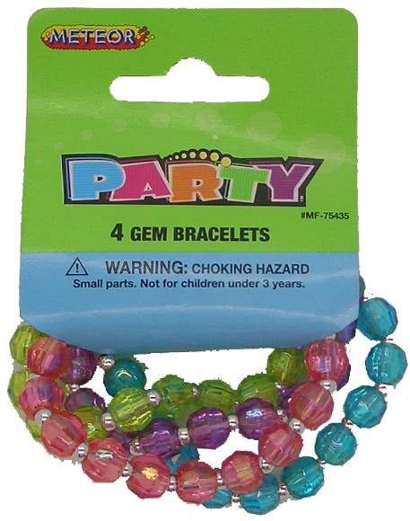 4 Pack Gem Bead Bracelets - The Base Warehouse