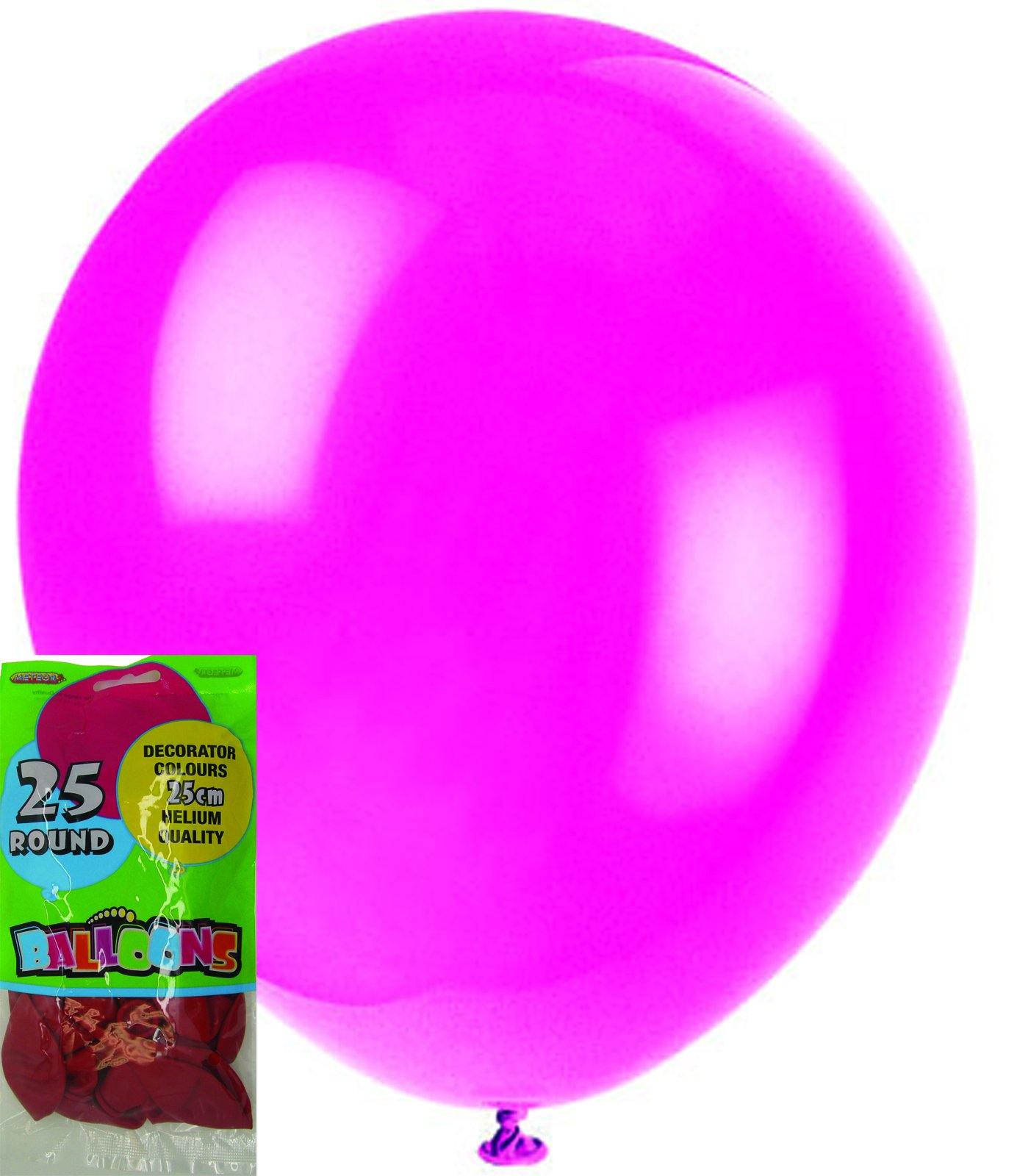 25 Pack Hot Pink Latex Balloons - 25cm - The Base Warehouse