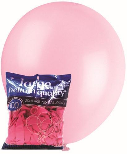 100 Pack Pink Latex Balloons - 30cm - The Base Warehouse