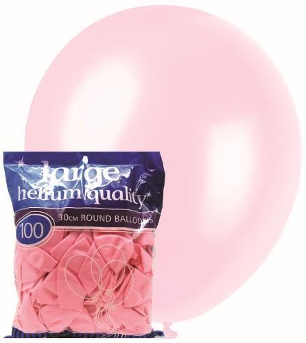 100 Pack Baby Pink Latex Balloons - 30cm - The Base Warehouse