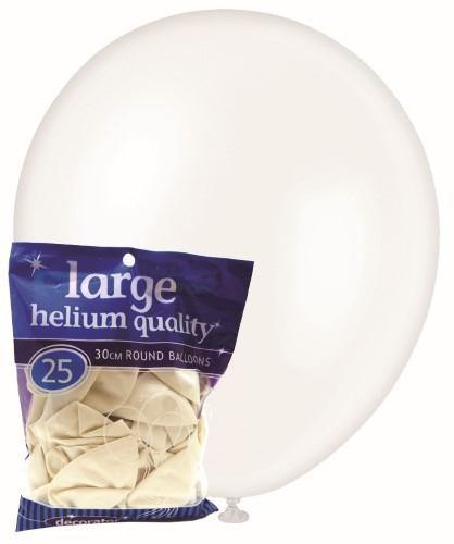 25 Pack White Balloons - 30cm - The Base Warehouse