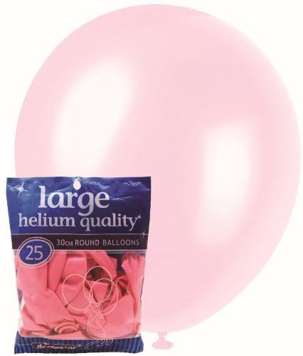 25 Pack Baby Pink Latex Balloons - 30cm - The Base Warehouse