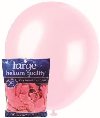 25 Pack Baby Pink Latex Balloons - 30cm - The Base Warehouse
