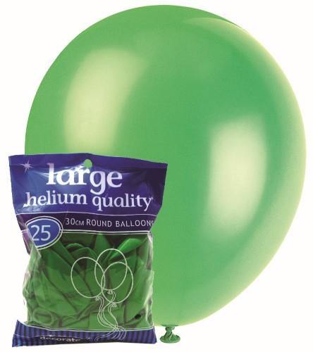 25 Pack Deep Lime Green Latex Balloons - 30cm - The Base Warehouse