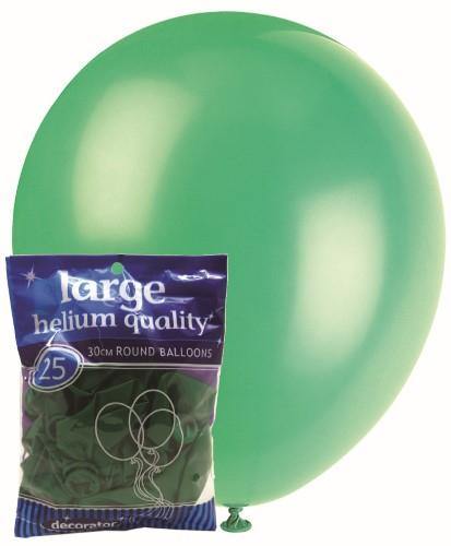 25 Pack Green Latex Balloons - 30cm - The Base Warehouse