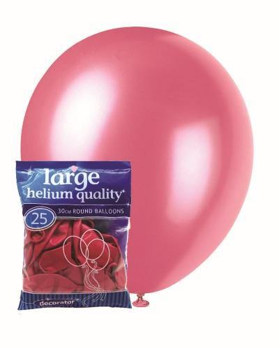 25 Pack Bubblegum Pink Latex Balloons - 30cm - The Base Warehouse