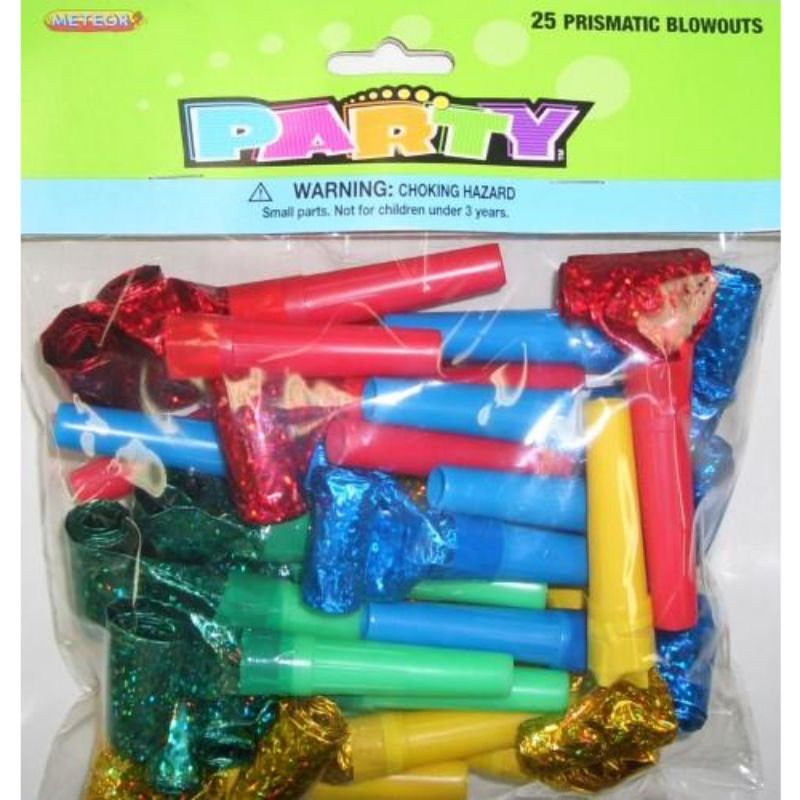 25 Pack Prismatic Party Blowouts
