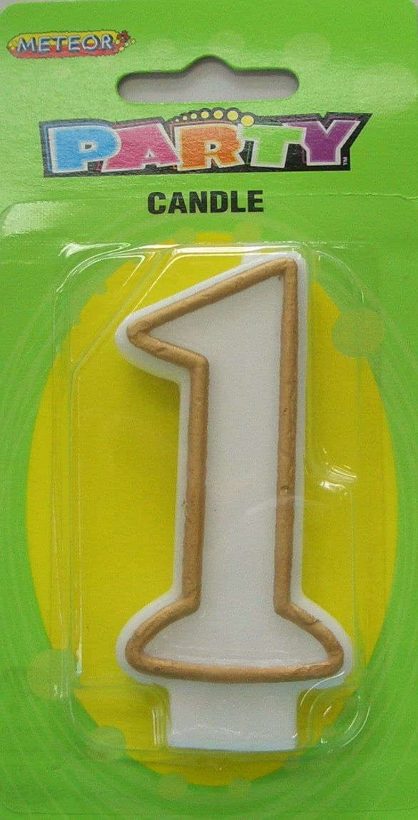 Gold Numeral 1 Candle