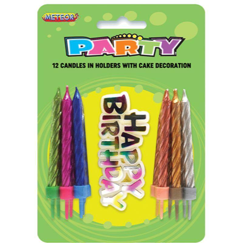 12 Pack Candles with Cake Decoration - The Base Warehouse