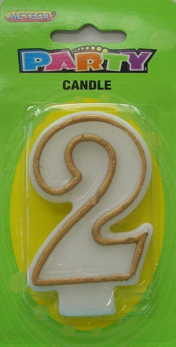 Gold Numeral 2 Candle - The Base Warehouse