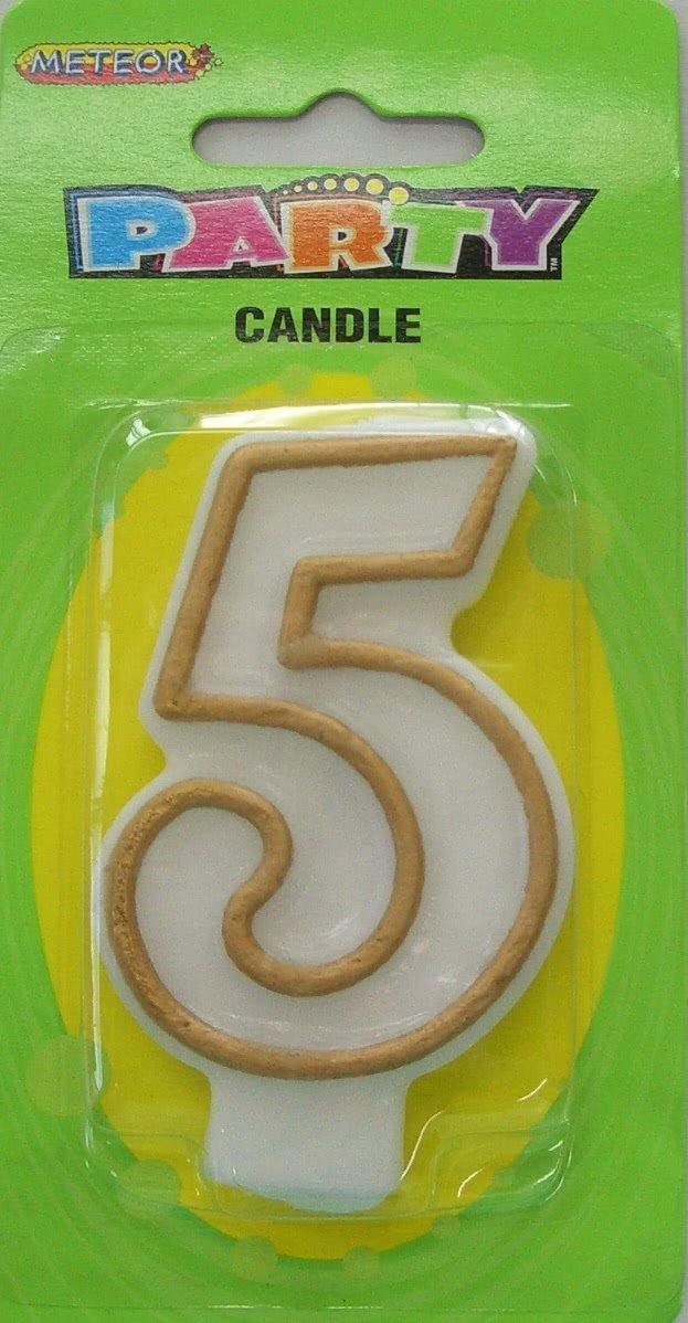 Gold Numeral 5 Candle - The Base Warehouse
