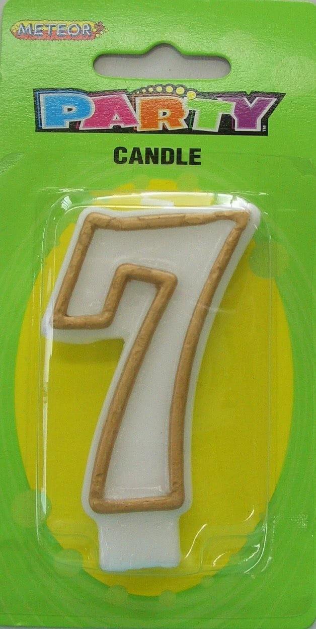 Gold Numeral 7 Candle