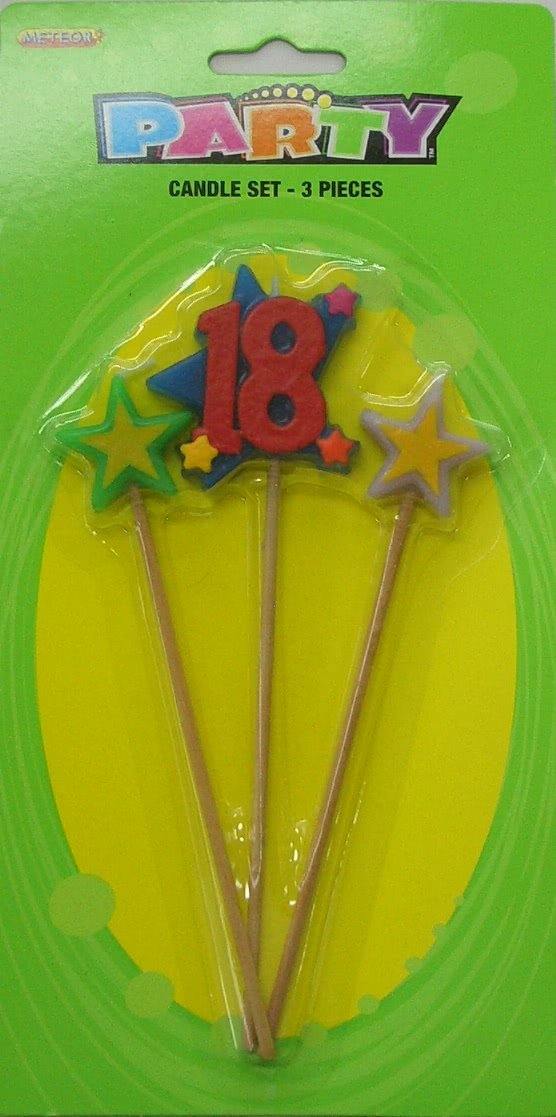 3 Piece Numeral 18 Candle Set - The Base Warehouse