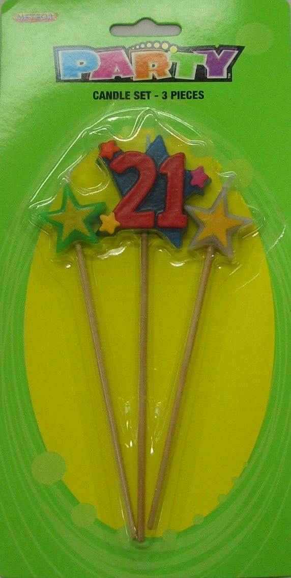 3 Piece Numeral 21 Candle Set - The Base Warehouse