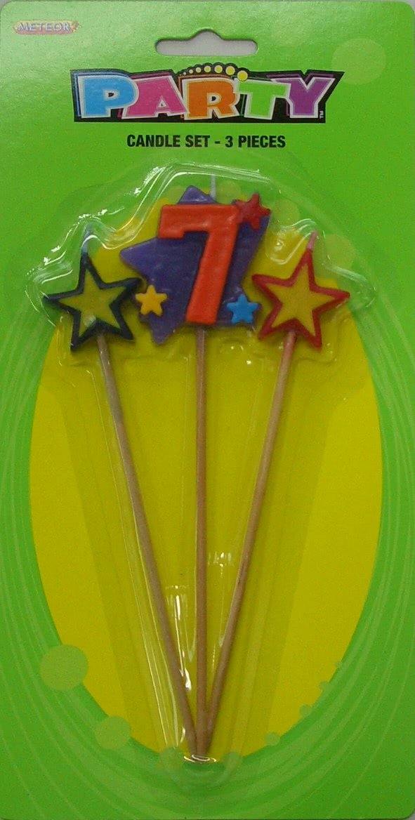 3 Piece Numeral 7 Candle Set - The Base Warehouse