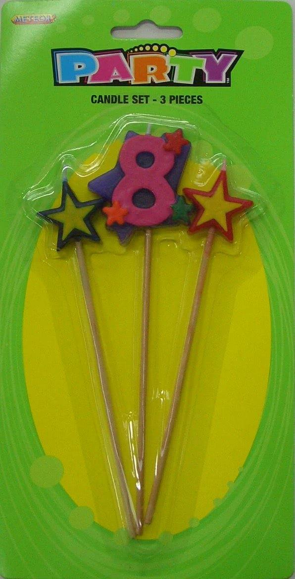 3 Piece Numeral 8 Candle Set