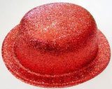 Load image into Gallery viewer, Red Glitter Bowler Hat - The Base Warehouse
