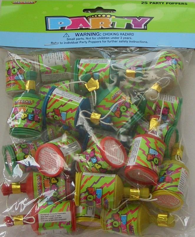 50 Pack NYE Party Poppers - The Base Warehouse