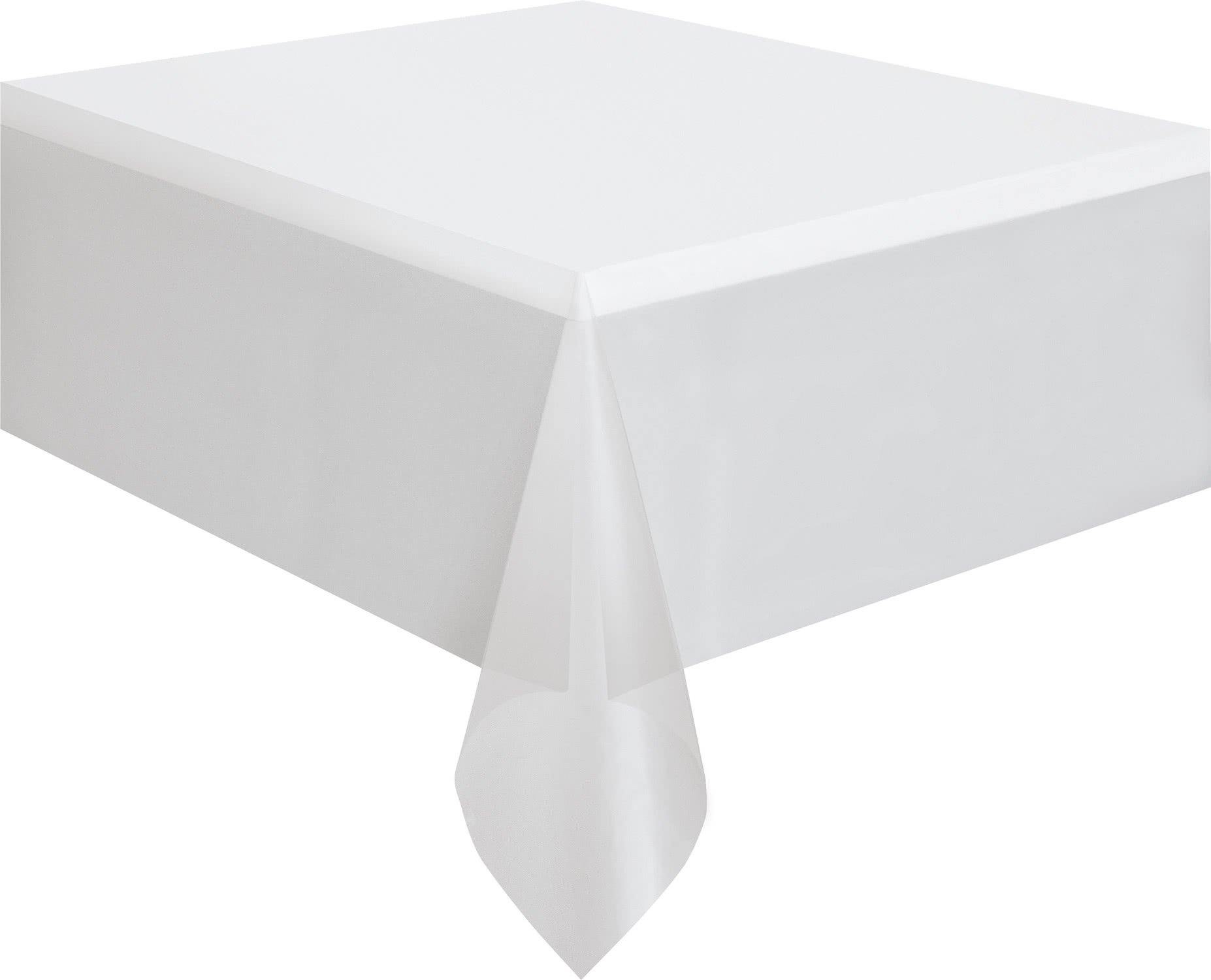 White Plastic Rectangle Party Tablecover - 137cm x 274cm - The Base Warehouse