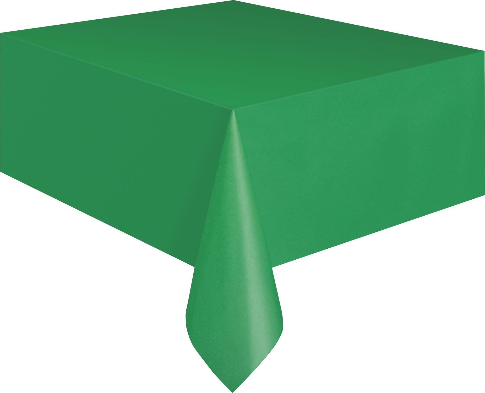 Emerald Green Plastic Reusable Rectangle Tablecover - 137cm x 274cm - The Base Warehouse