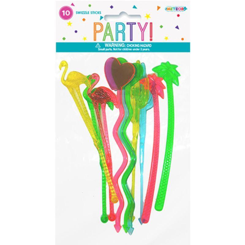 10 Pack Summer Party Swizzle Sticks - The Base Warehouse