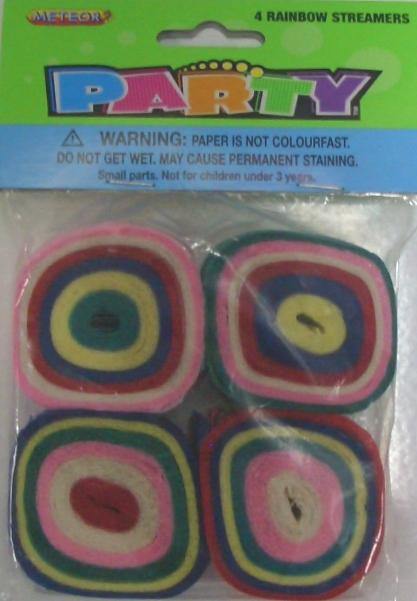 4 Pack Rainbow Streamers - The Base Warehouse