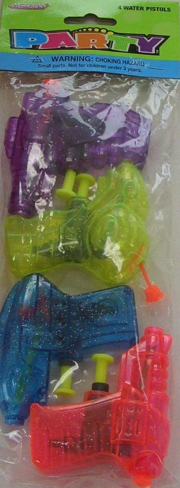 4 Pack Mini Water Pistols - The Base Warehouse
