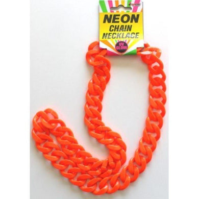 Neon Orange Chain Necklace - The Base Warehouse