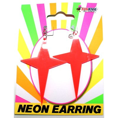 Orange Neon Cross Earrings