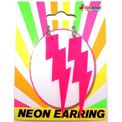 Neon Pink Lightning Earring