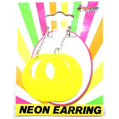 Neon Yellow Oval Earring