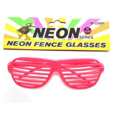 Neon Pink Fence Glasses - The Base Warehouse