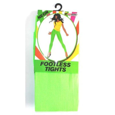 Adult Neon Green Footless Tights - The Base Warehouse