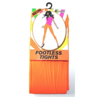 Adult Neon Orange Footless Tights - The Base Warehouse