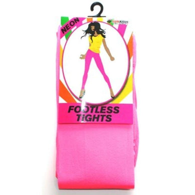 Adult Neon Pink Footless Tights - The Base Warehouse