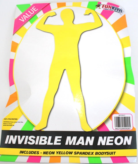 Adults Neon Yellow Invisible Suit - One Size Fits Most